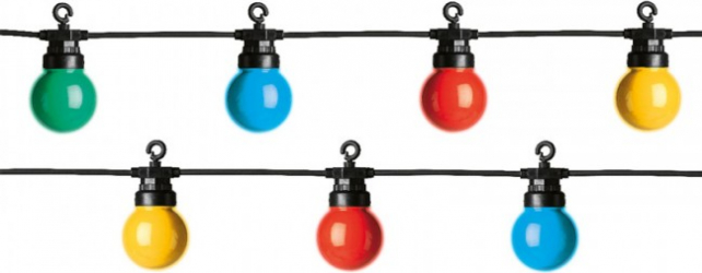 Ghirlanda luminoasa multicolora lungime 13 m cu 20 becuri colorate mate 
