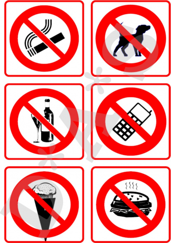 Semne de interdictie - Set de 2 indicatoare A4 
