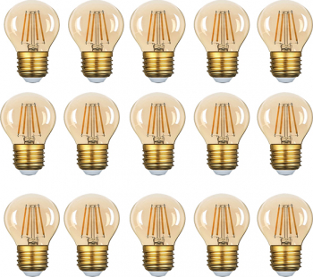 Set 15 becuri LED 4W 32W dimabile OptonicaLED E27 G45 lumina calda 2700K 320 lumeni 