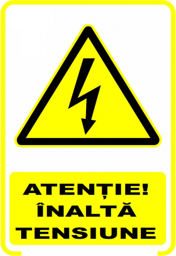Set de 2 Indicatoare A4 - atentie inalta tensiune 