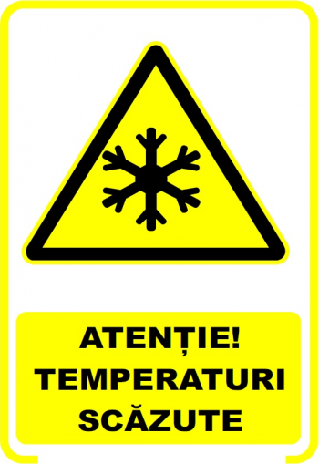 Set de 2 indicatoare A5 - ATENTIE TEMPERATURI SCAZUTE 