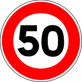 Set de 2 indicatoare - Limitare de viteza 50 