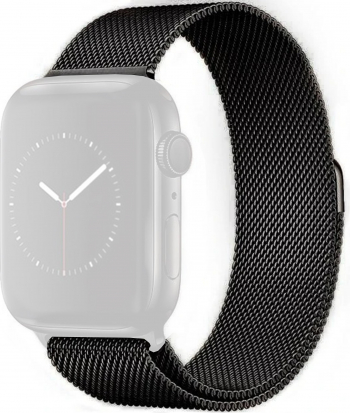 Curea Apple Watch Milanese Loop Compatibila cu Apple Watch 1/2/3/4/5/6/SE/Nike+ - 38/40/41 mm Negru 