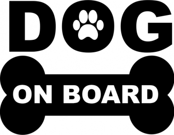 Sticker Auto Decorativ Dog On Board Alb 15x11 cm 
