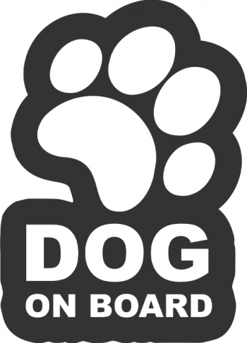 Sticker Auto Decorativ Dog On Board Alb 20x14 cm 