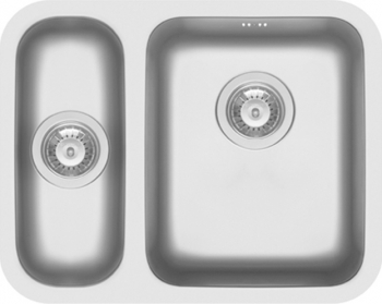 Chiuveta inox Pyramis RELIA 57x45 DR 1 1/2 cuve 570x450mm adancime cuva mare 180mm finisaj lucios montaj sub blat 