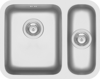 Chiuveta inox Pyramis RELIA 57x45 ST 1 1/2 cuve 570x450mm adancime cuva mare 180mm finisaj lucios montaj sub blat 
