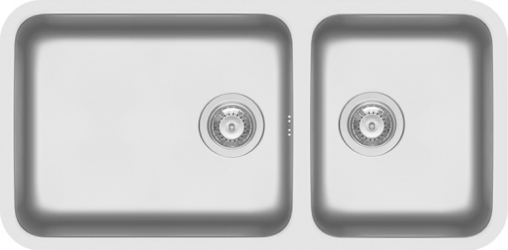 Chiuveta inox Pyramis RELIA 91x45 2 cuve dimensiune 910x450mm adancime cuve 180mm finisaj lucios montaj sub blat 