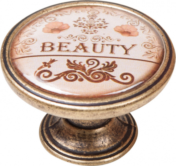 Buton pentru mobila Beauty 550BR30 finisaj alama antichizata D 37 mm 