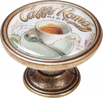Buton pentru mobila Cafe2 550BR62 finisaj alama antichizata D 37 mm 