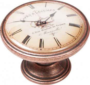 Buton pentru mobila Clock Cafe 550CB06 finisaj cupru antichizat D 37 mm 