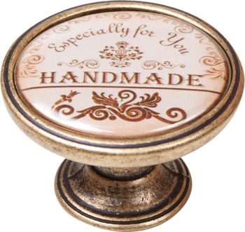 Buton pentru mobila Handmade 550BR29 finisaj alama antichizata D 37 mm 
