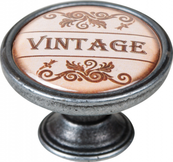 Buton pentru mobila Vintage 550PT27 finisaj argint invechit D 37 mm 