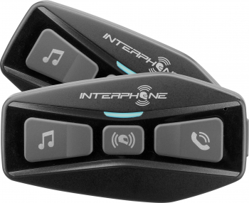 Sistem de comunicare moto Interphone U-COM2 Dual Pack Conferinta de pana la 2 rideri simultan distanta 0.6Km