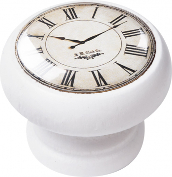 Buton pentru mobila White Clock 450BL02 finisaj alb D40 mm 