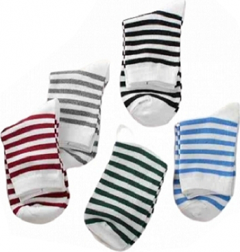 Set 3 perechi Sosete din bumbac cu dungi inguste LAROM multicolor 34-38 EU 