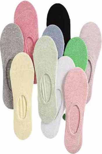 Set 5 perechi Sosete foarte scurte Invizibile din bumbac LAROM Multicolore 34-40 EU 