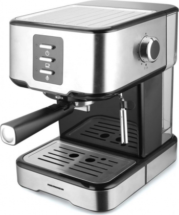 Espressor Heinner Brassilo HEM-850IXBK putere 850 W Rezervor 1.5L Presiune 15 bar Negru-Argintiu 