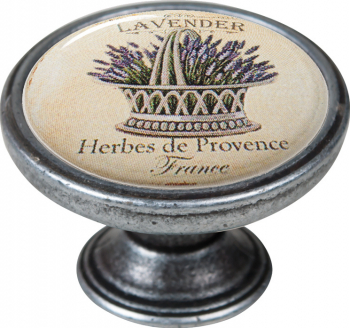 Buton pentru mobila Lavender1 550PT46 finisaj argint invechit D 37 mm 