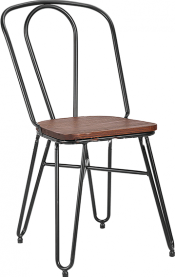 Scaun metalic sezut lemn RAKI IDUSTRIAL 51x43x87cm 