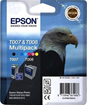 EPSON T007 T008 original cartridge C13T00740110 BLACK 