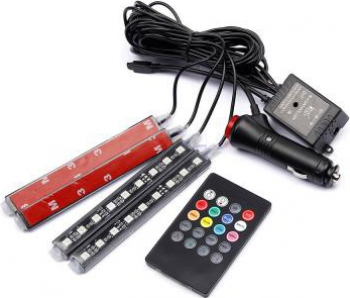 Set 4 x benzi auto LED ambientale telecomanda 