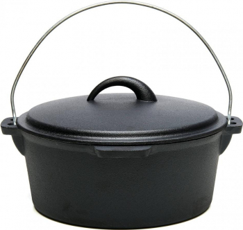 Ceaun Heinner din fonta pura cu capac HR-UNS-SS545 3.5 Litri 5 Kg Diametru 25 cm Negru 