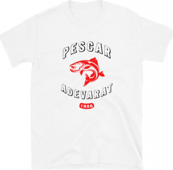 Tricou barbati personalizat Pescar Adevarat alb M 