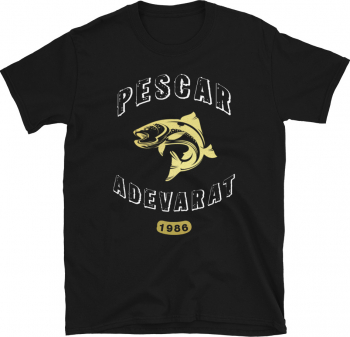 Tricou barbati personalizat Pescar Adevarat negru S 
