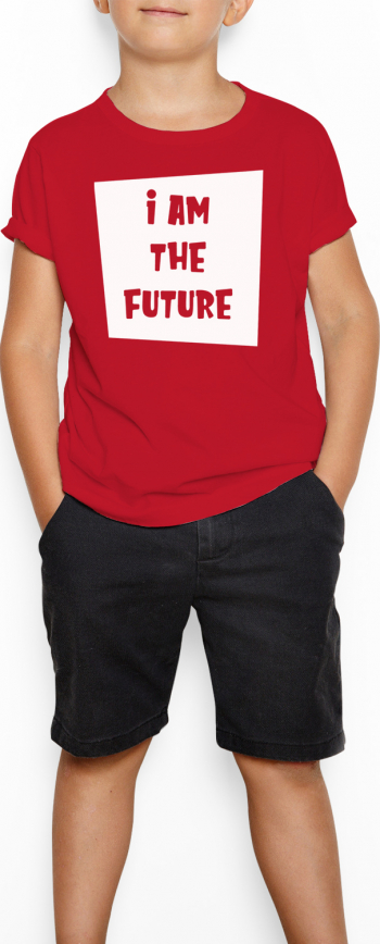 Tricou cu imprimeu I am the Future rosu 118-128cm 
