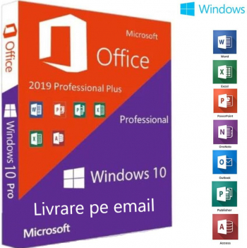 Microsoft Office 2019 Pro Plus + Windows 10 Pro Activare PERMANENTA 