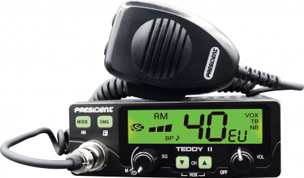 Statie radio CB President Teddy II ASC AM FM 12V Negru 