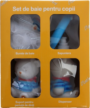 Set accesorii pentru baie 4 piese model ursuleti marinari 