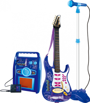 Chitara pentru baieti ROCK cu amplificator MP3 si microfon