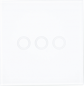 Intrerupator triplu cu touch PNI SH303 sticla LED indicator Alb 