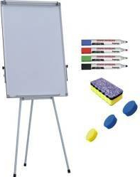 Flipchart magnetic 70x100 cm Premium 7 ani garantie inaltime ajustabila + accesorii markere burete magneti