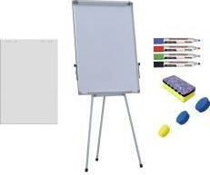 Pachet Flipchart magnetic 70x100 cm Premium 7 ani garantie inaltime ajustabila + accesorii hartie flipchart markere burete magneti 