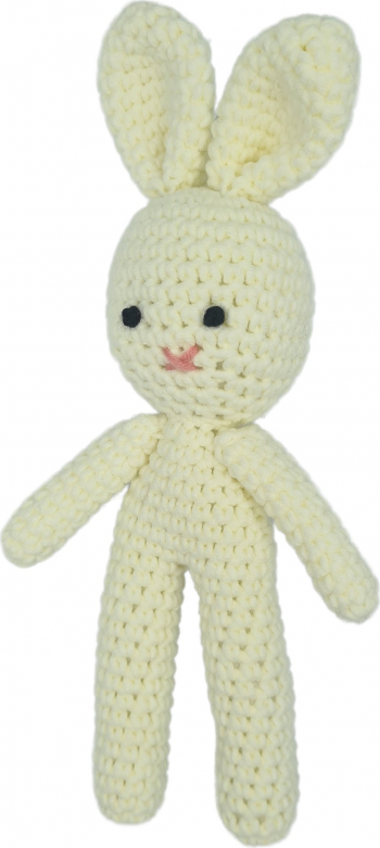 Iepuras crosetat handmade pentru bebelusi Flippy alb 