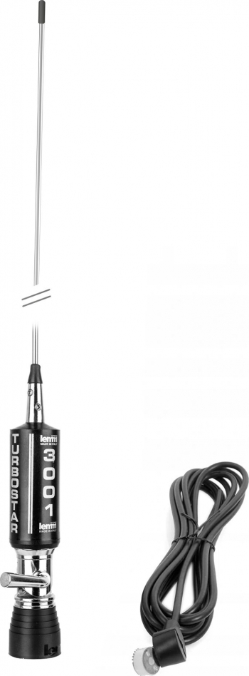 Antena CB LEMM AT-3001 TURBOSTAR Black 200 cm cablu RG58 4m mufa PL259-GR rabatabila 