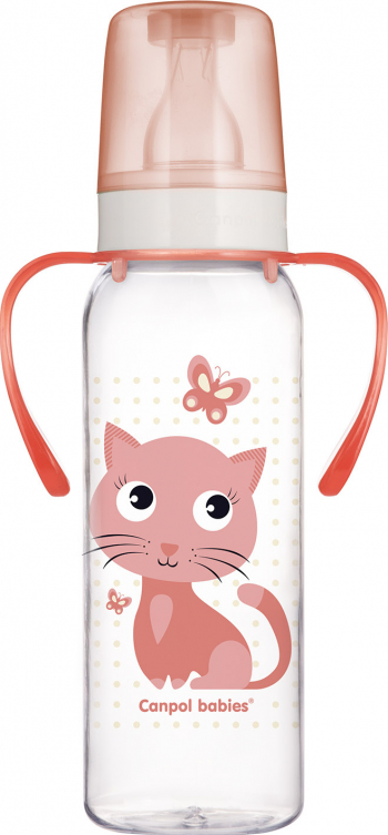 Biberon cu manere Canpol babies Tritan 250 ml roz 