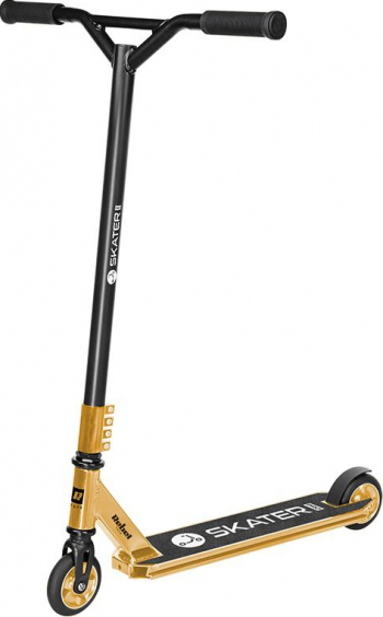 Trotineta Acrobatii Rebel Skater PRO cu 2 Roti pentru Copii sau Adulti Rotatie Ghidon 360 Grade Negru/Auriu 