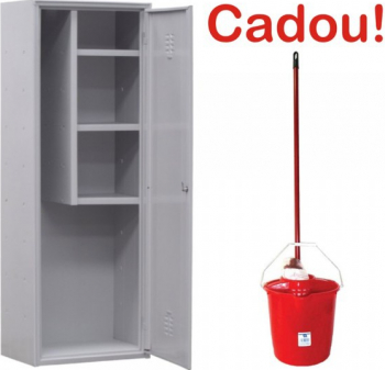 DULAP METALIC OBIECTE CURATENIE AS80 800x400x1800 mm+CADOU SET Galeata+Storcator+Mop 