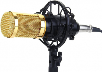 Microfon Profesional BM800 cu inregistrare vocala si Karaoke Gold Negru 