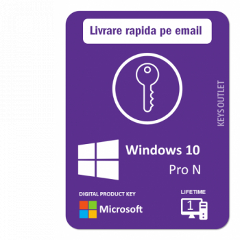 Licenta Windows 10 Pro N Retail Permanenta 