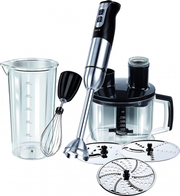 Set Blender De Mana MPM MBL-11 800W Functie Turbo 1750 ml Negru - Argintiu 