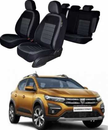 Husa auto compatibile Dacia Sandero-Stepway 2010- 2020- FRACTIONATA. Calitate Premium 
