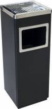 Scrumiera exterioara pentru hotel cu cos gunoi 24x24xh62cm neagra 