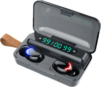 Casti bluetooth wireless handsfree BT 5.0 carcasa cu afisaj LED si capacitate de incarcare telefon 1200mAh control Touch incarcare