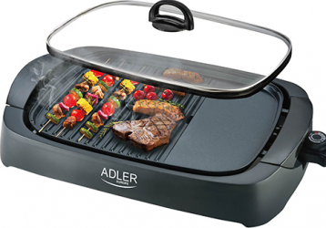 Gratar electric Adler AD6610 3000W Capac de Sticla Negru 