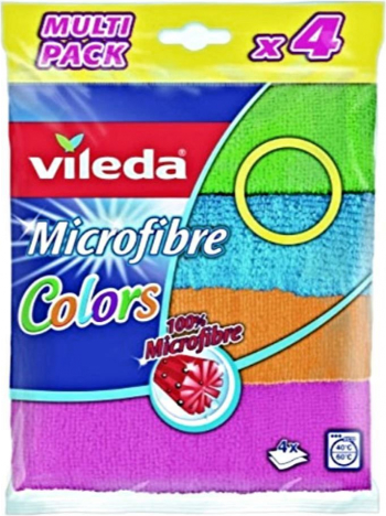 Prosoape de bucatarie Vileda Microfibre Colors 30x30cm universale 4 culori set 4 bucati 
